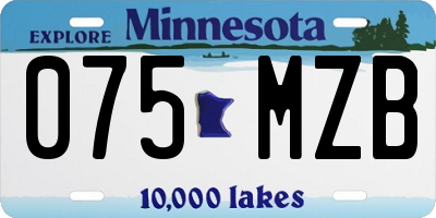 MN license plate 075MZB