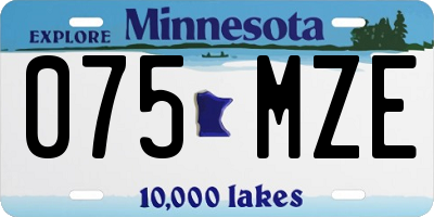 MN license plate 075MZE