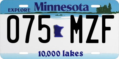 MN license plate 075MZF