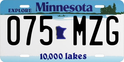 MN license plate 075MZG