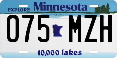 MN license plate 075MZH