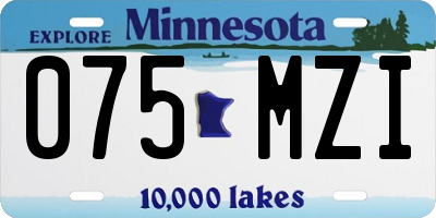 MN license plate 075MZI