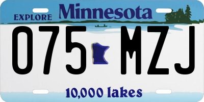 MN license plate 075MZJ