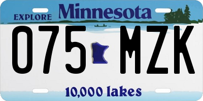 MN license plate 075MZK