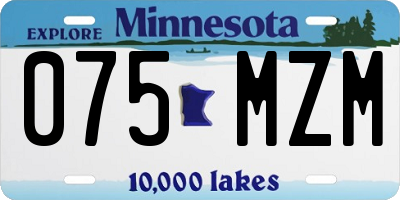 MN license plate 075MZM