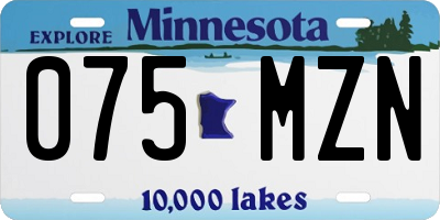 MN license plate 075MZN