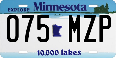 MN license plate 075MZP