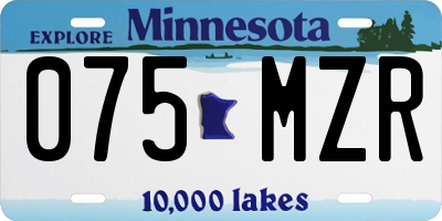 MN license plate 075MZR