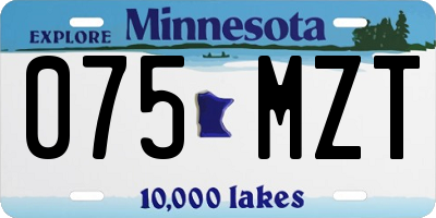 MN license plate 075MZT