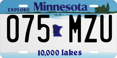 MN license plate 075MZU