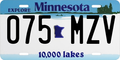 MN license plate 075MZV