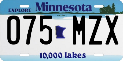 MN license plate 075MZX