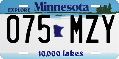 MN license plate 075MZY