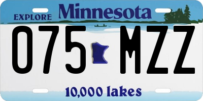 MN license plate 075MZZ