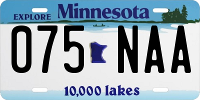 MN license plate 075NAA
