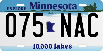 MN license plate 075NAC