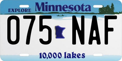 MN license plate 075NAF