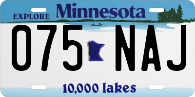 MN license plate 075NAJ