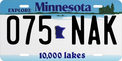 MN license plate 075NAK