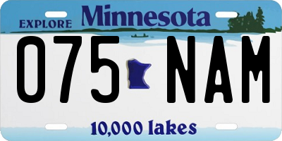 MN license plate 075NAM