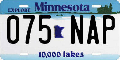 MN license plate 075NAP