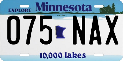 MN license plate 075NAX