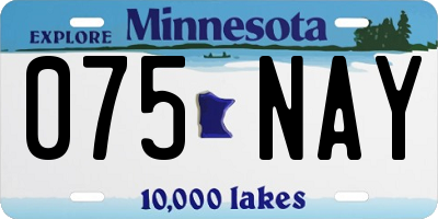 MN license plate 075NAY