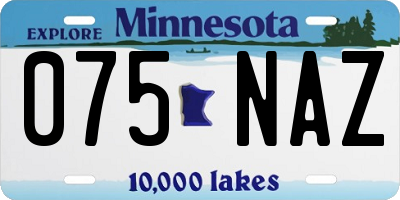 MN license plate 075NAZ