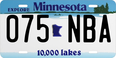 MN license plate 075NBA