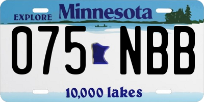MN license plate 075NBB