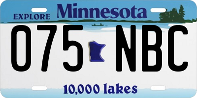 MN license plate 075NBC