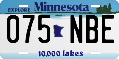 MN license plate 075NBE