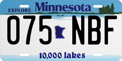 MN license plate 075NBF