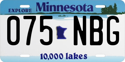 MN license plate 075NBG