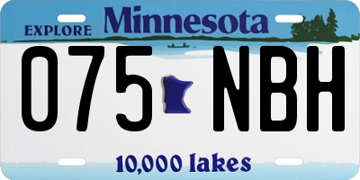 MN license plate 075NBH