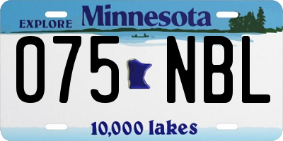 MN license plate 075NBL