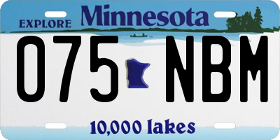 MN license plate 075NBM