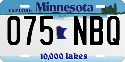 MN license plate 075NBQ