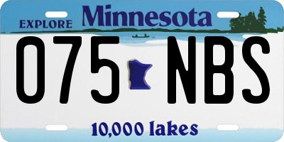 MN license plate 075NBS