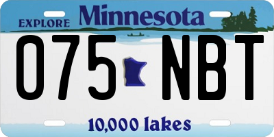 MN license plate 075NBT