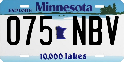MN license plate 075NBV