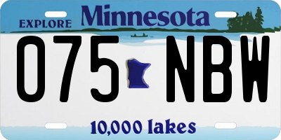 MN license plate 075NBW