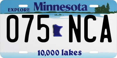 MN license plate 075NCA