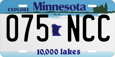 MN license plate 075NCC
