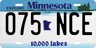 MN license plate 075NCE