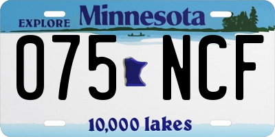 MN license plate 075NCF