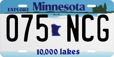 MN license plate 075NCG