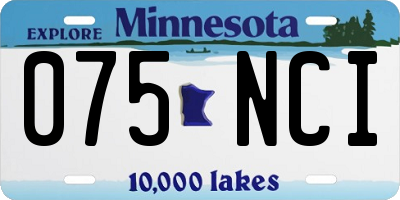 MN license plate 075NCI
