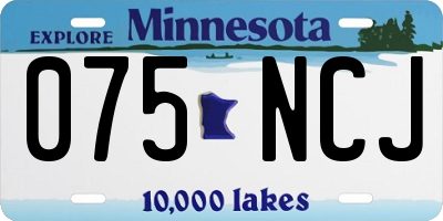 MN license plate 075NCJ