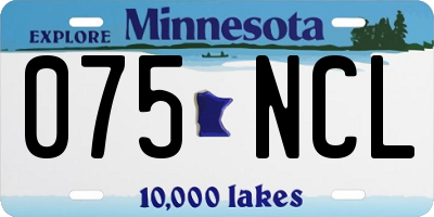 MN license plate 075NCL